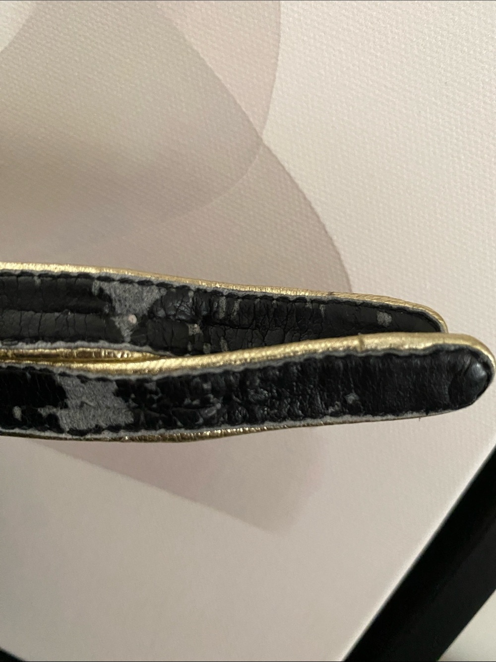 Vintage 90’s Aerosoles Black and Gold Peep Toe Pumps - Picture 3 of 7